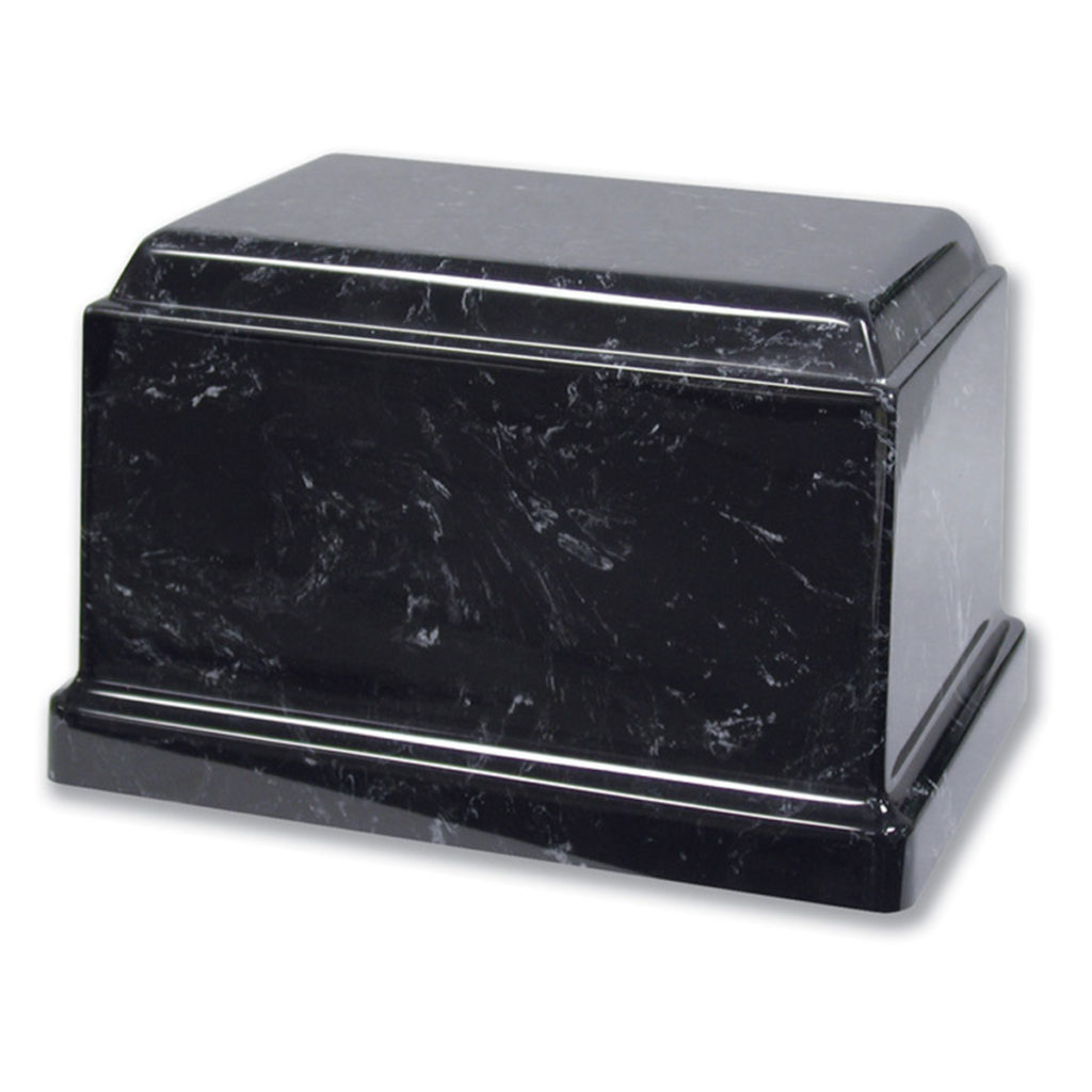 Black Crescent Marble Urn Hohner Funeral Home